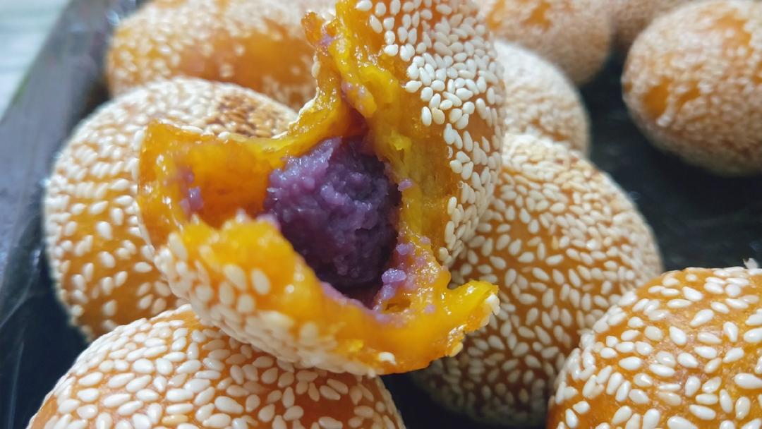 南瓜紫薯空心麻球