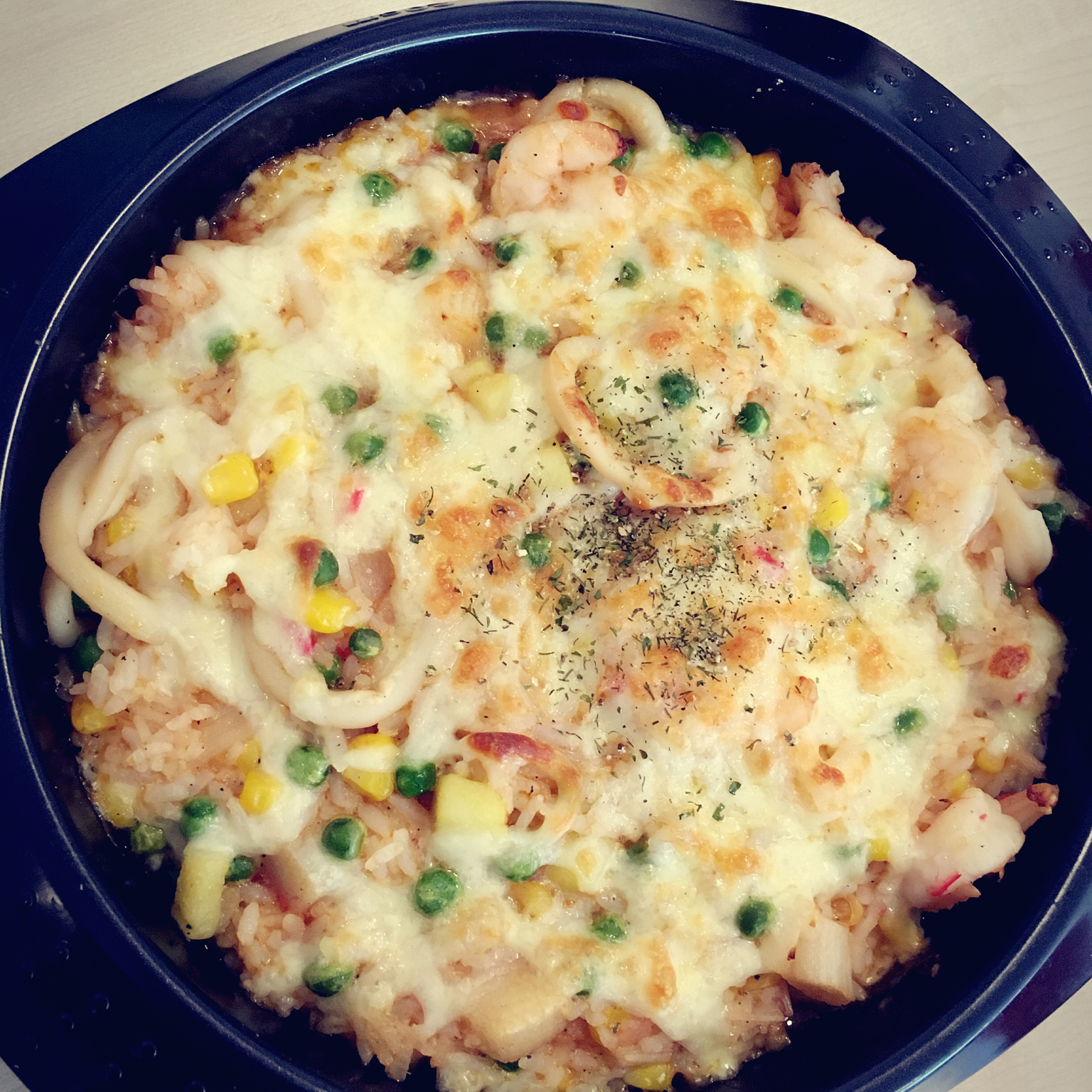 鲜虾培根芝士焗饭