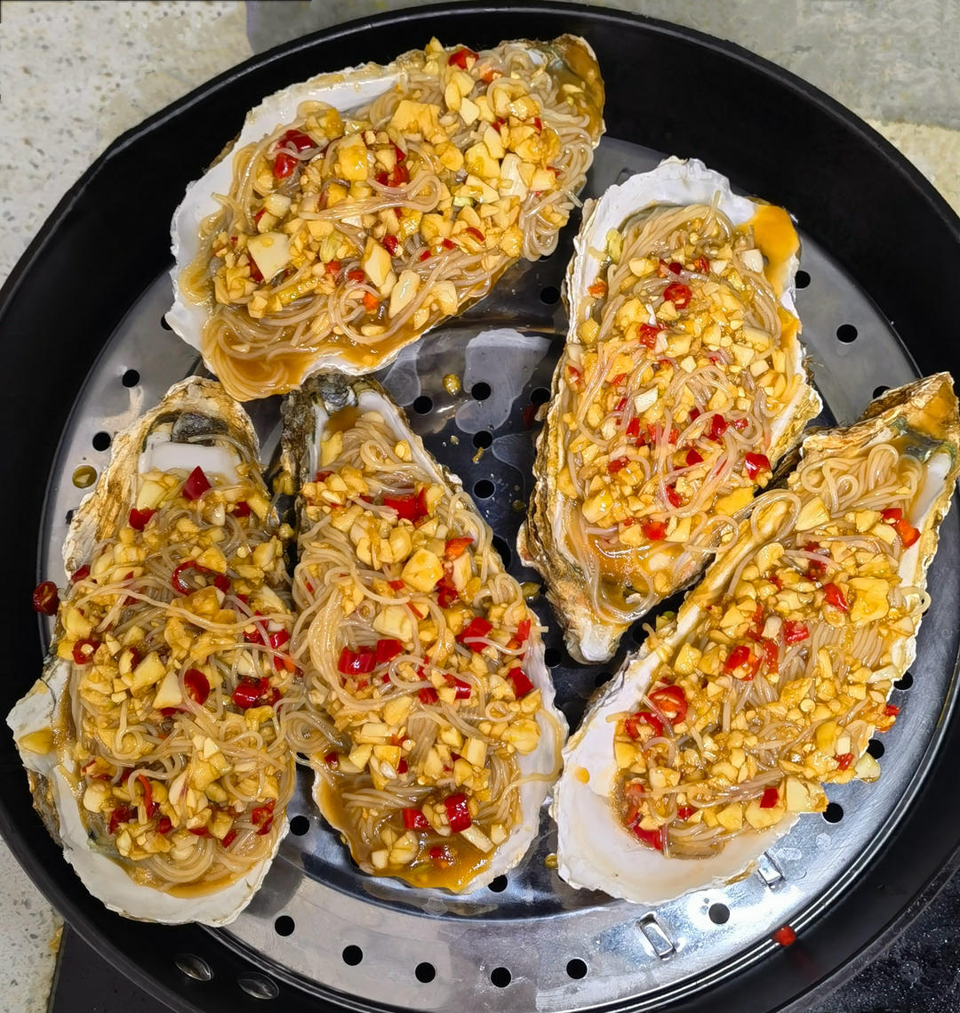 蒜蓉生蚝｜空气炸锅还原路边摊味道！