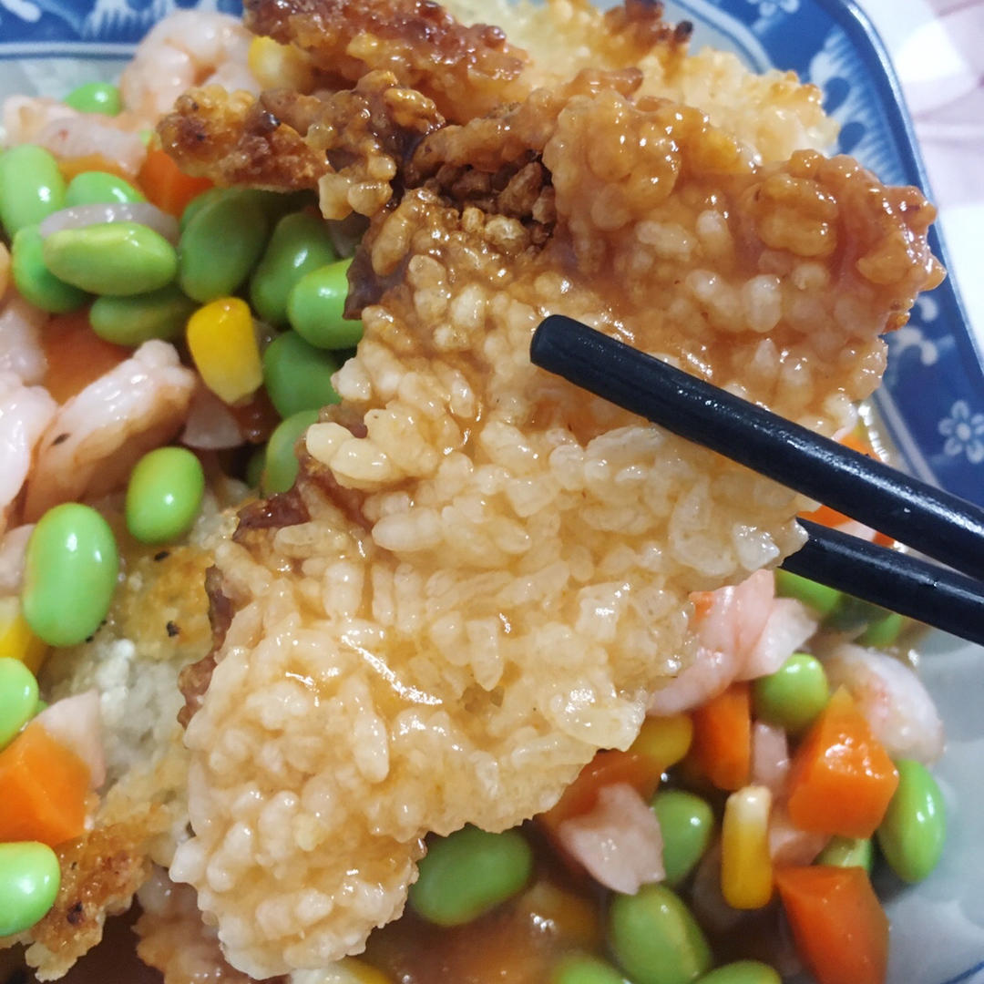 桃花泛（番茄虾仁锅巴）
