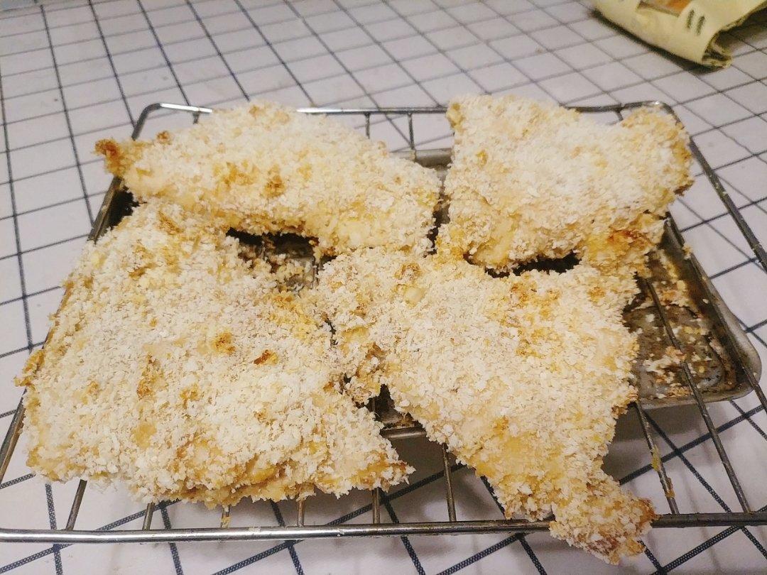 无油烤鸡排（面包糠鸡胸肉）