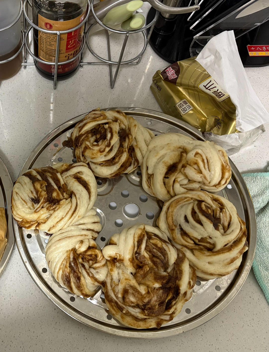芝麻酱红糖花卷