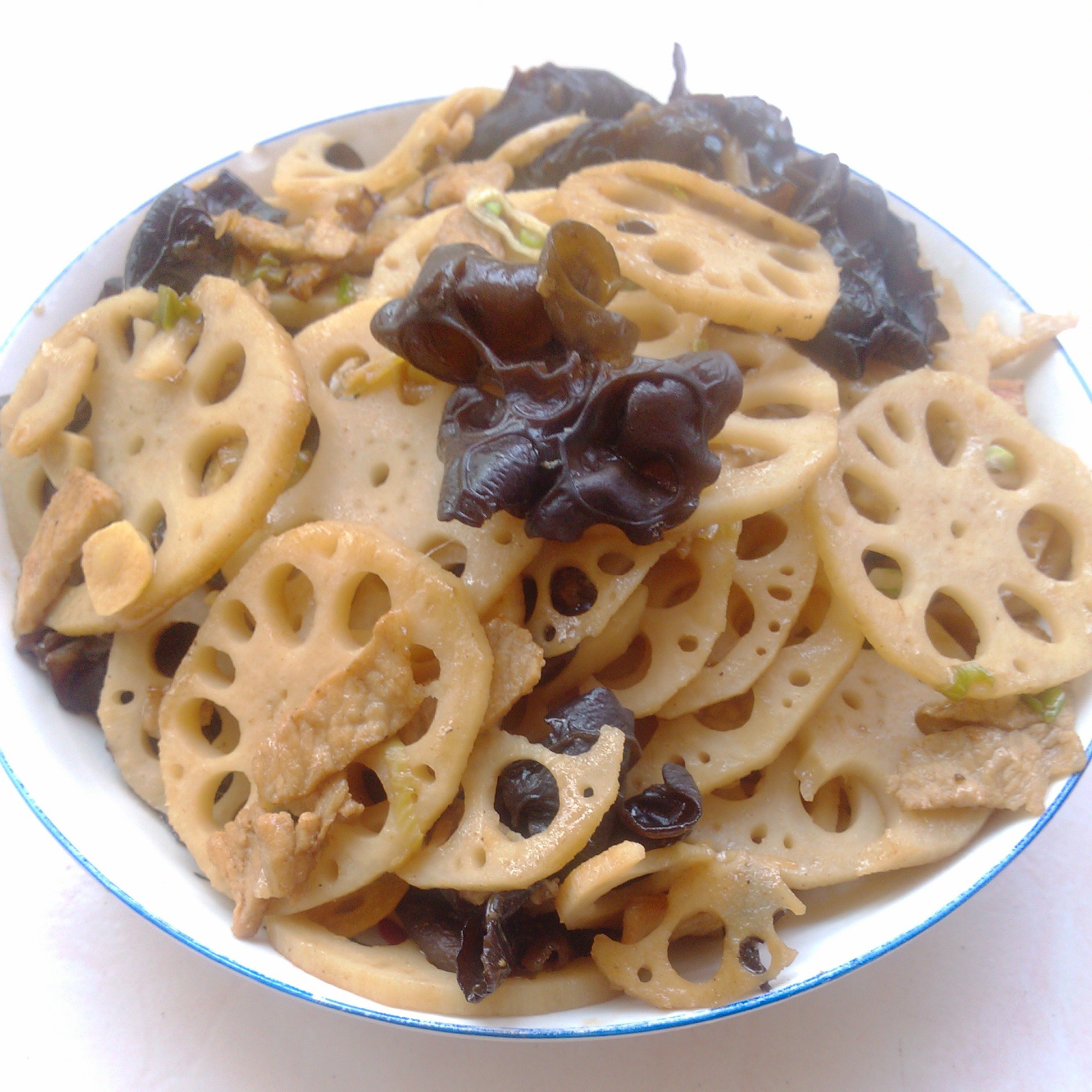 莲藕木耳炒肉片