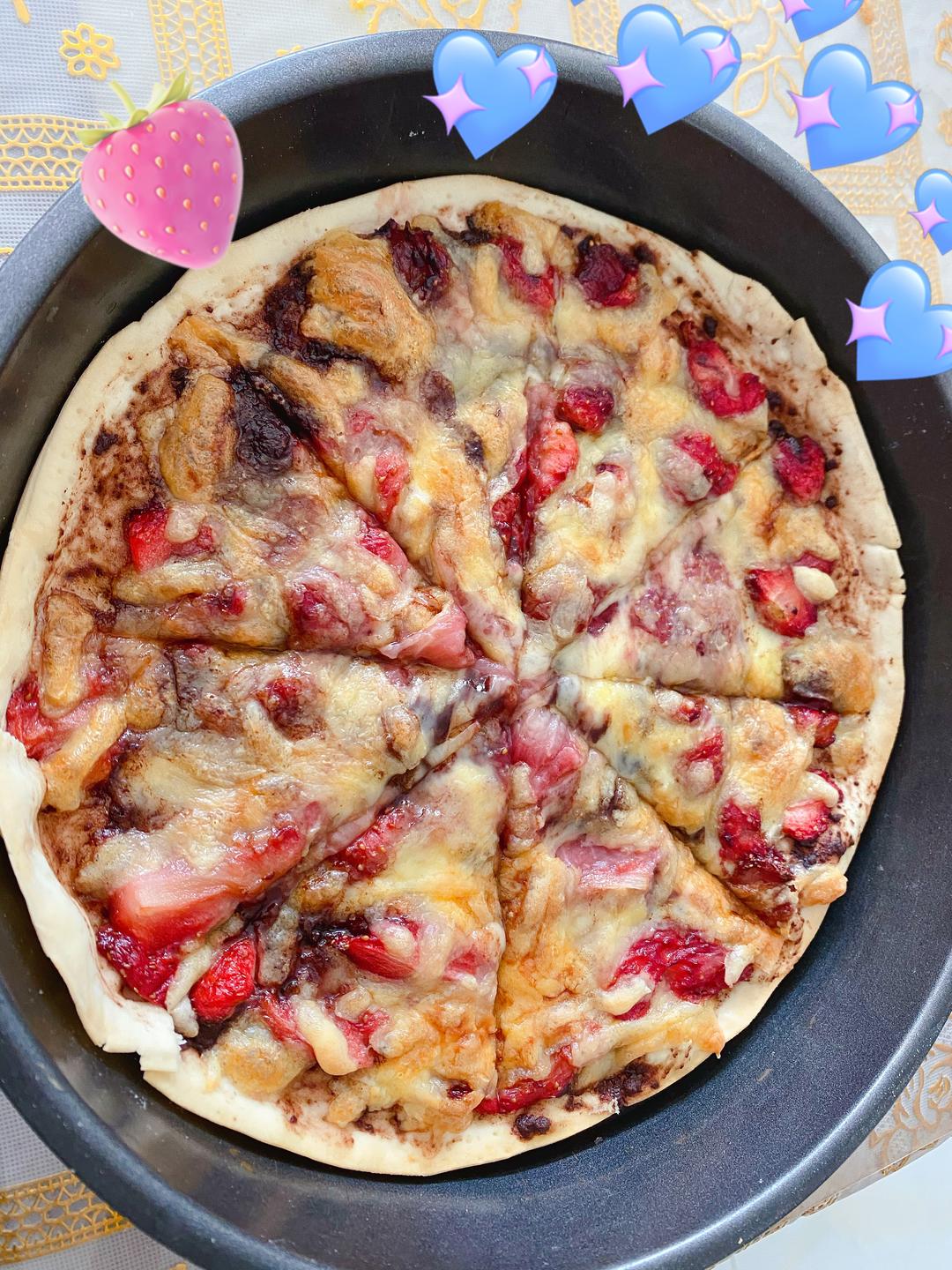 草莓巧克力披萨的做法