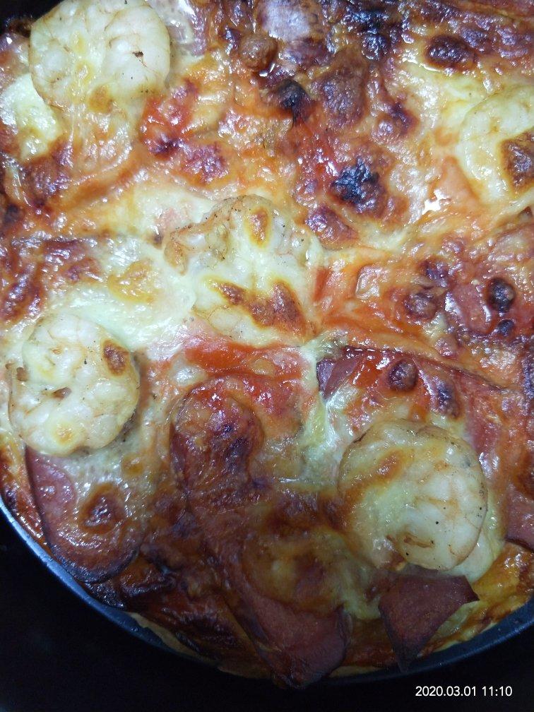 手抓饼披萨🍕（换成吐司披萨也可以！）