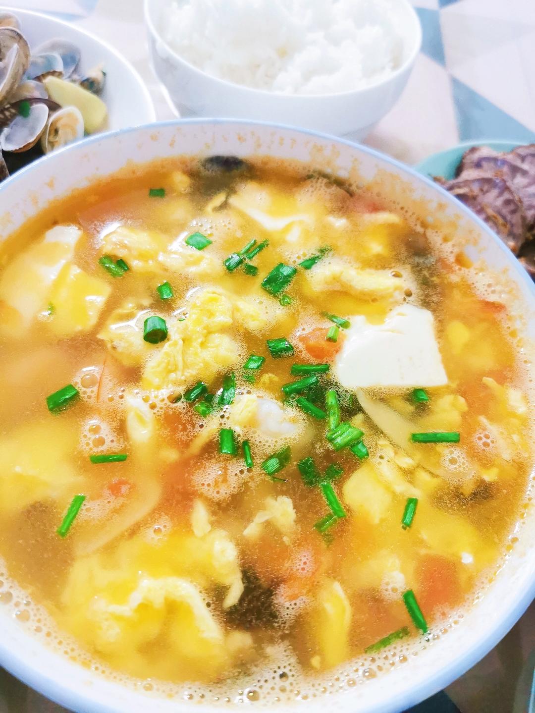 虾仁菌菇鸡蛋汤