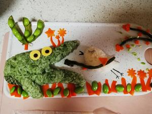 Diy儿童创意餐:不爱刷牙的鳄鱼便当的做法 步骤8