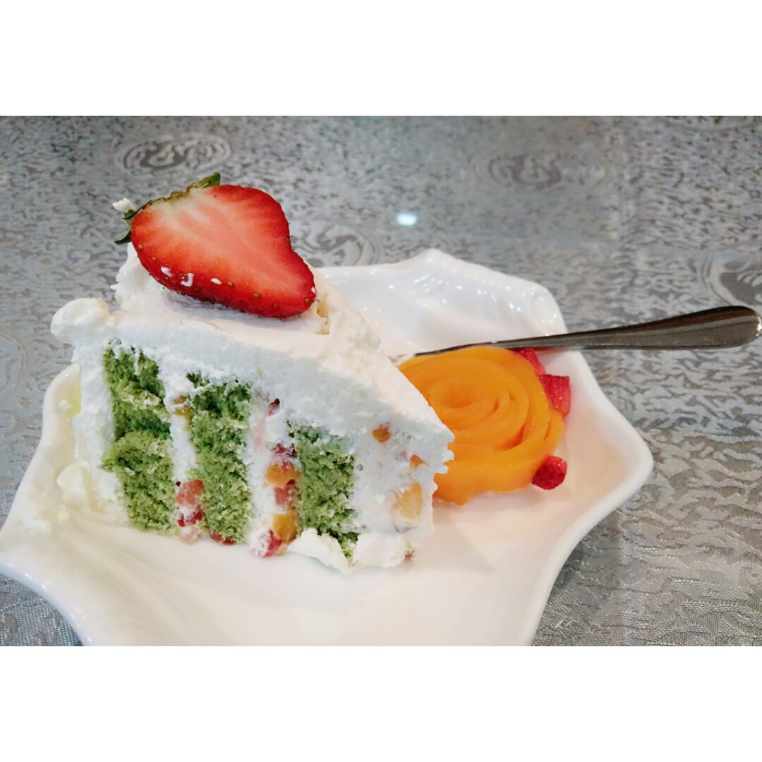 抹茶戚风螺纹蛋糕