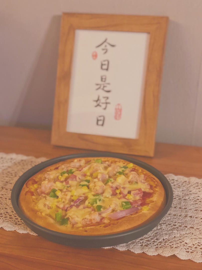 鲜虾🍤培根披萨🍕“内附敲好吃的饼皮做法”