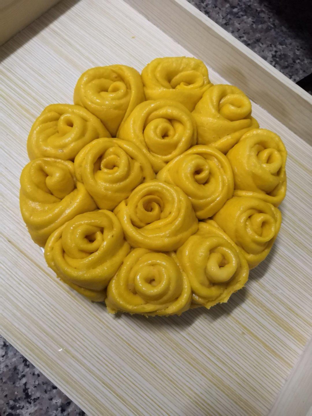 黄玫瑰馒头（一次发酵）