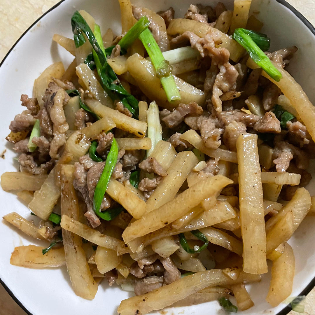 家常菜—白萝卜丝炒肉丝