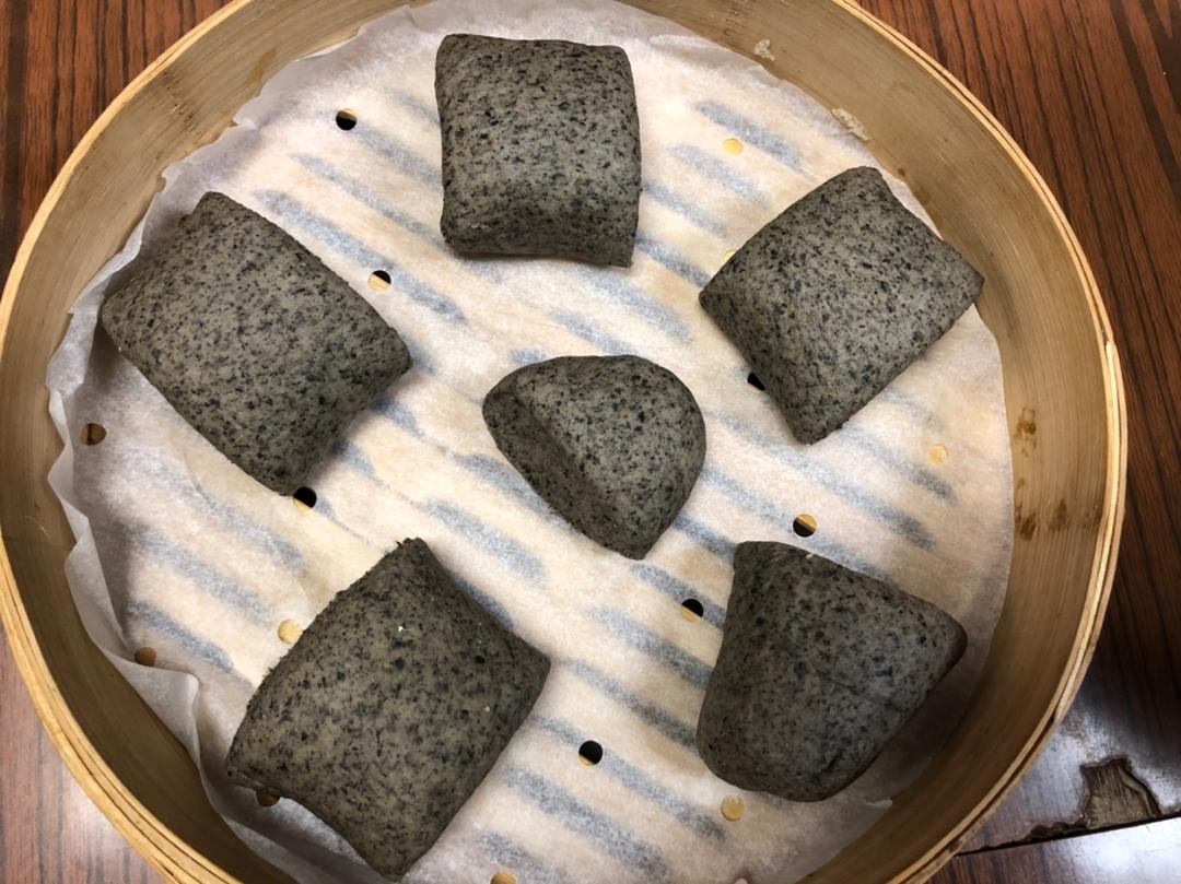 面包机版黑芝麻馒头
