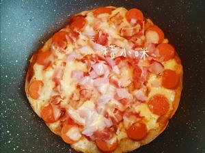 平底锅火腿培根芝士披萨，不用和面不用烤箱，简单好吃🍕的做法 步骤3
