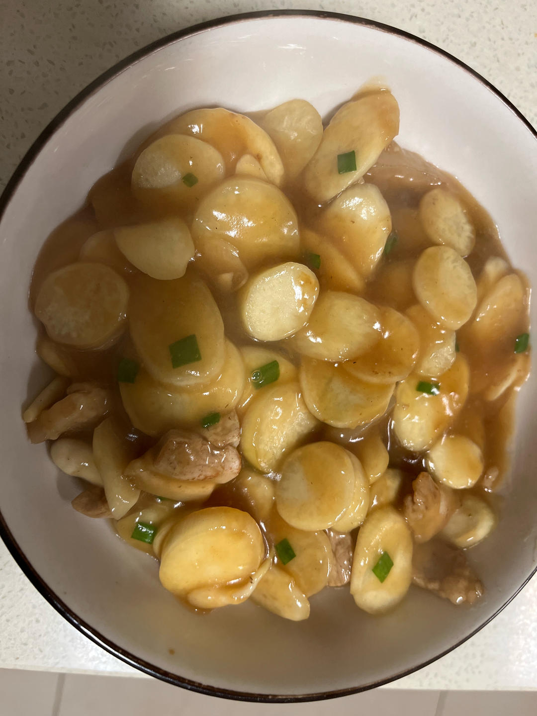 茭白肉片羹