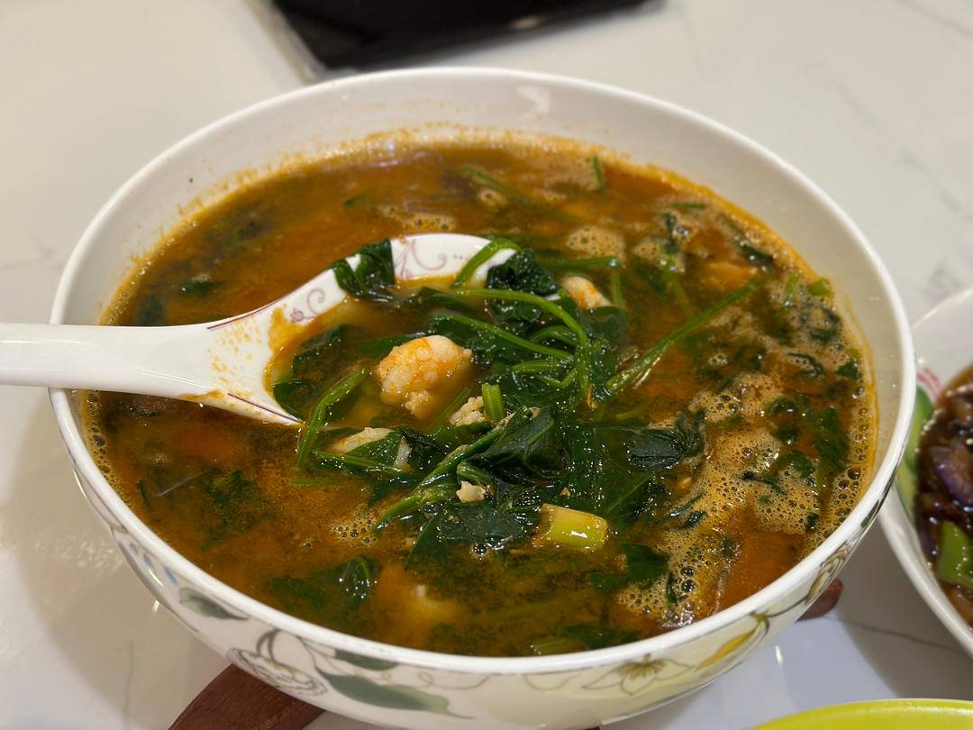 菠菜虾仁汤