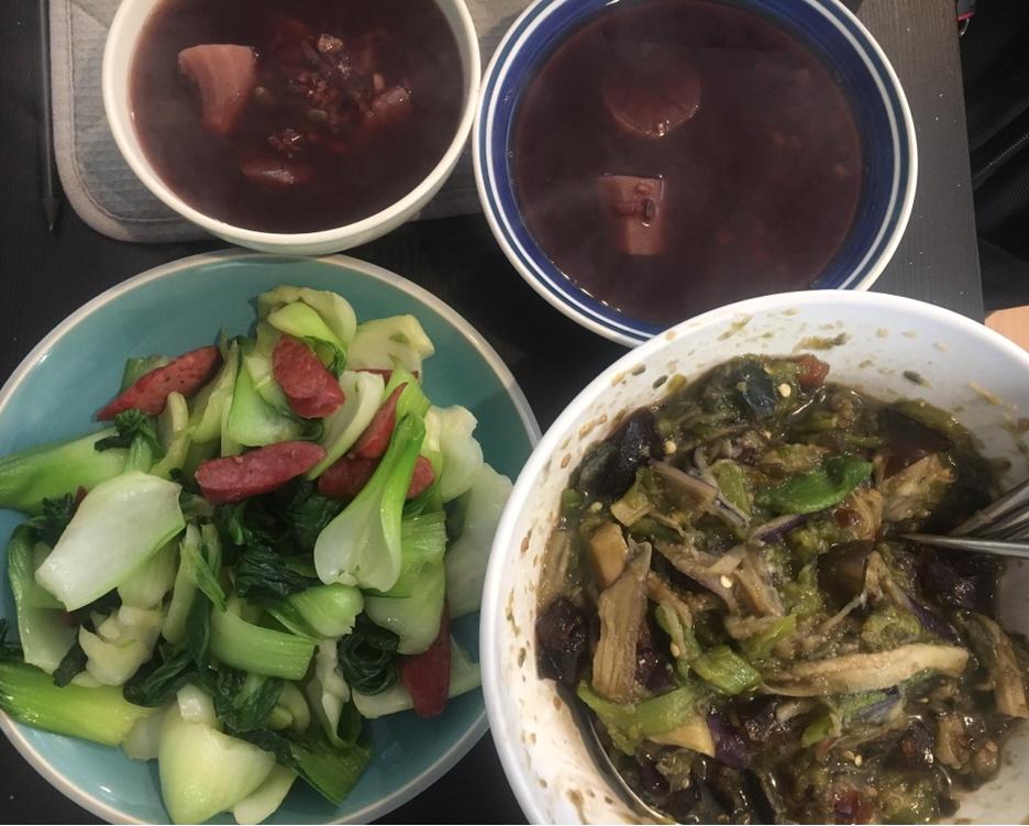 擂椒茄子皮蛋～微波炉简易版！！！健康少油！