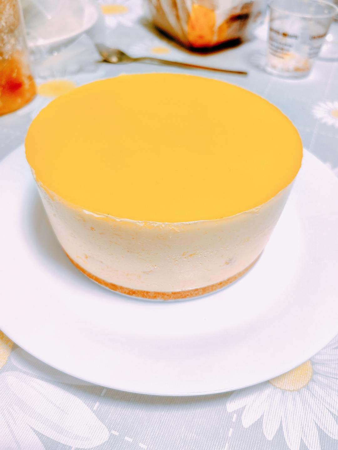 免烤低糖芒果冻芝士/慕斯蛋糕。甜而不腻 入口即化