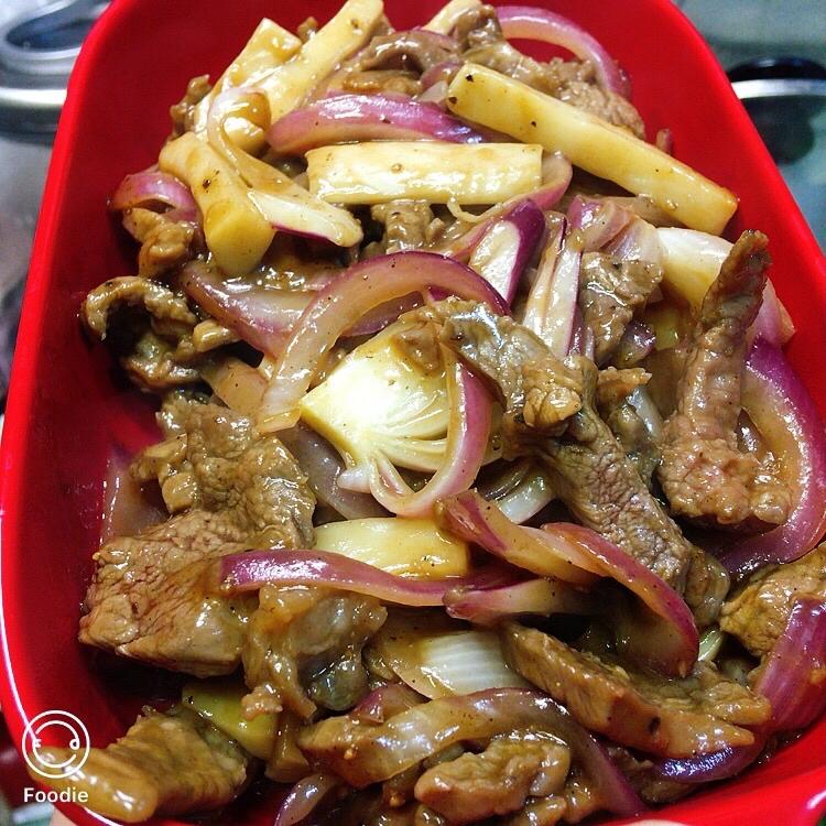 黑椒汁杏鲍菇炒牛肉