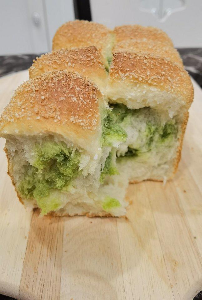 抹茶奶酥小金砖（70%中种吐司）