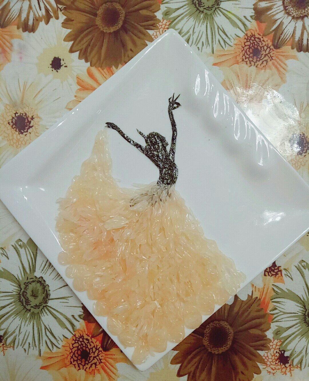 柚子果盘造型。