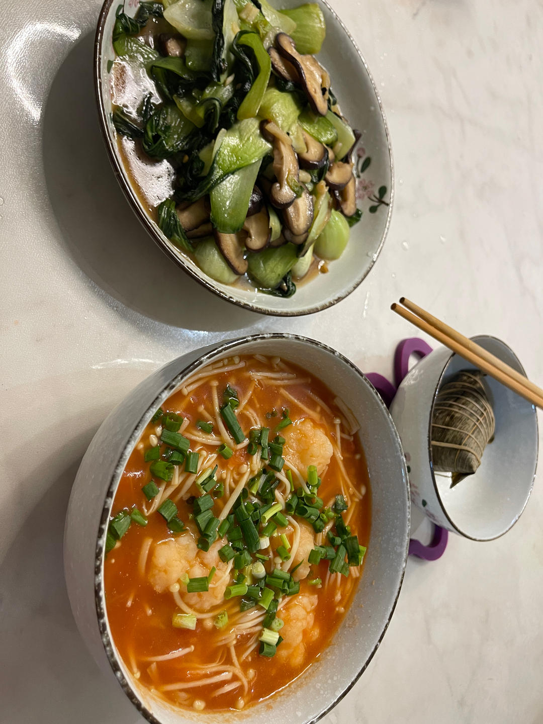 青菜烧香菇