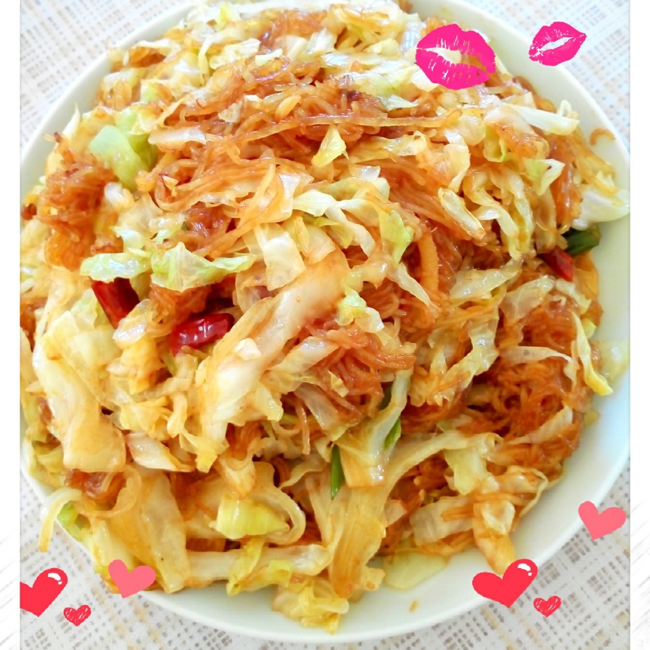 卷心菜炒粉丝 Glass noodles with Cabbage