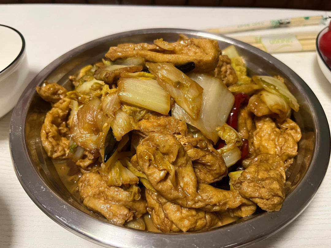 白菜焖豆泡