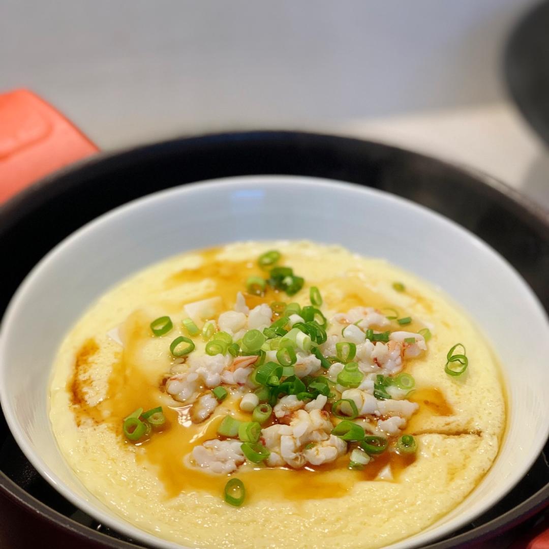 虾仁豆腐蒸水蛋