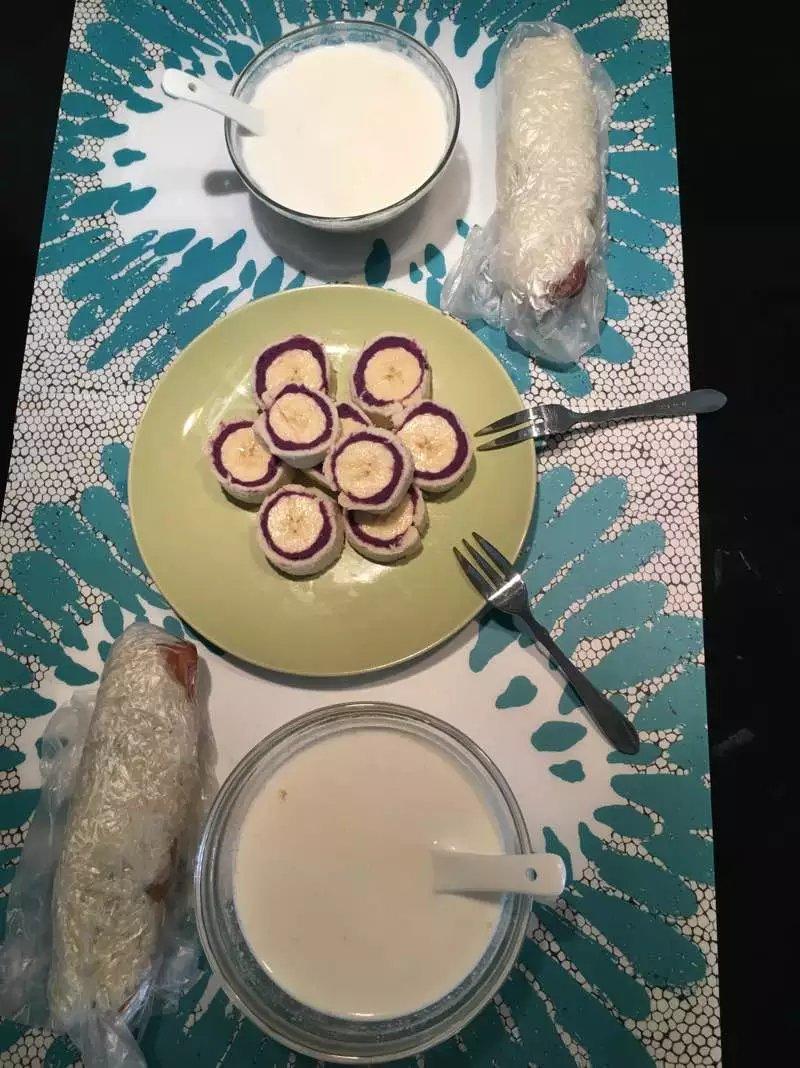 香蕉紫薯吐司卷