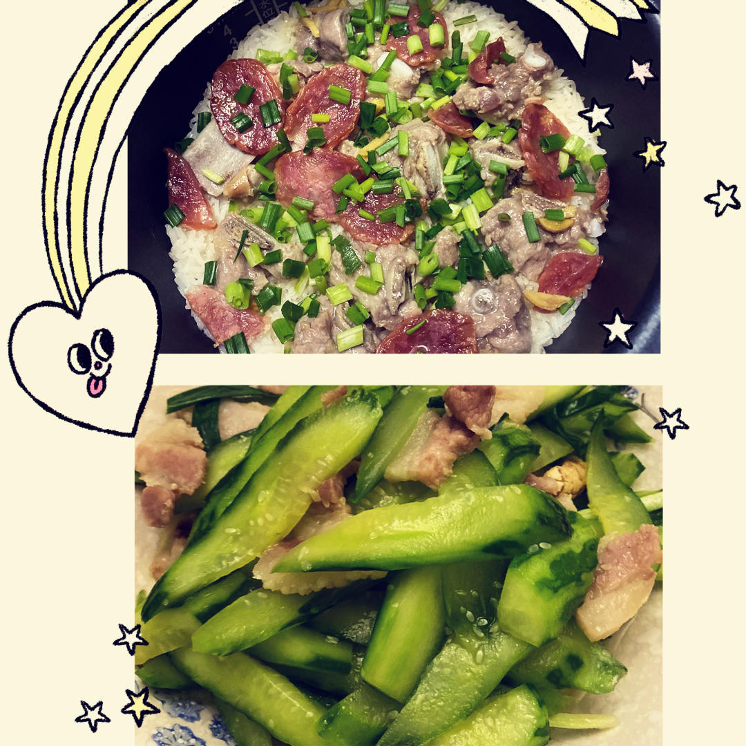 懒人必备～电饭煲腊肠焖饭