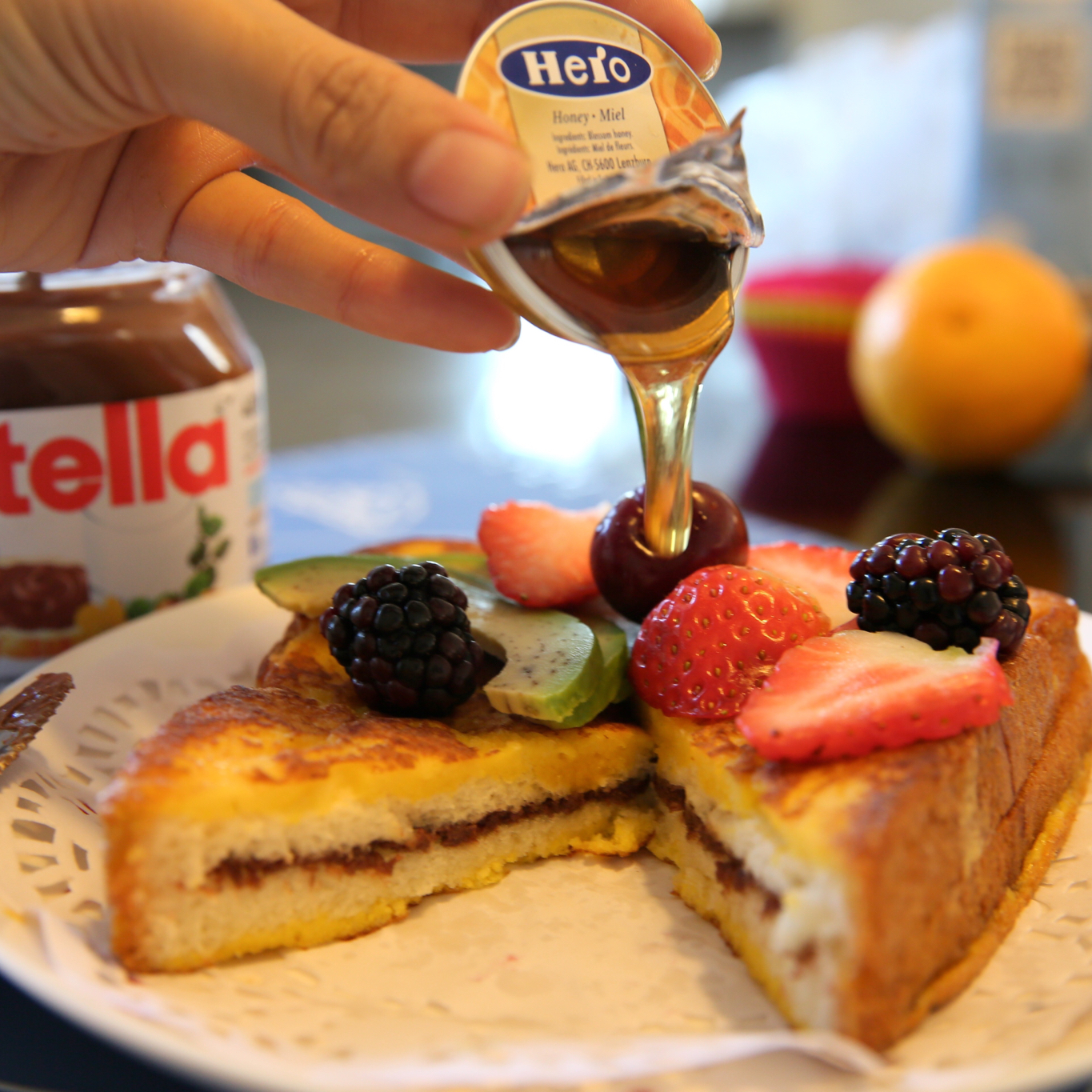nutella榛味软心三明治
