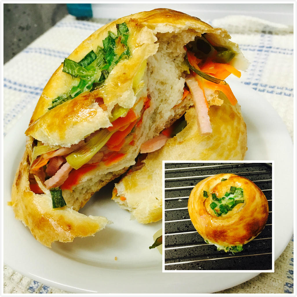 杂蔬火腿面包 面包机版本的做法