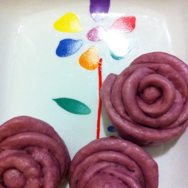 紫薯玫瑰花馒头