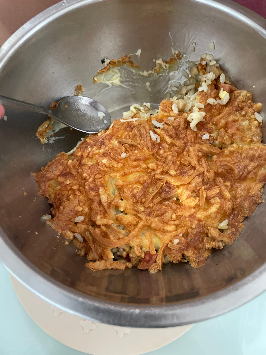 空气炸锅马苏里拉奶酪番茄鸡肉焗饭