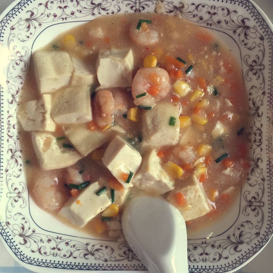 虾仁豆腐煲