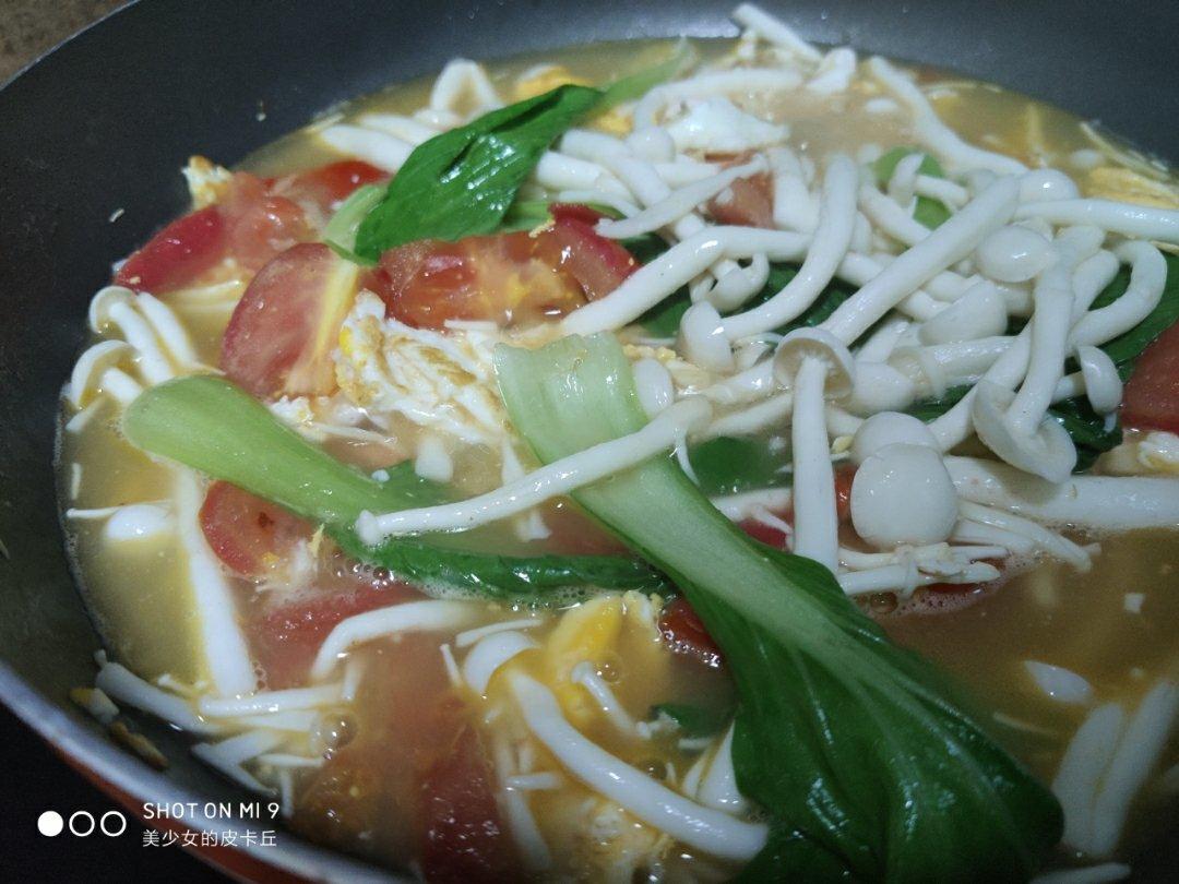 海鲜菇番茄蛋汤