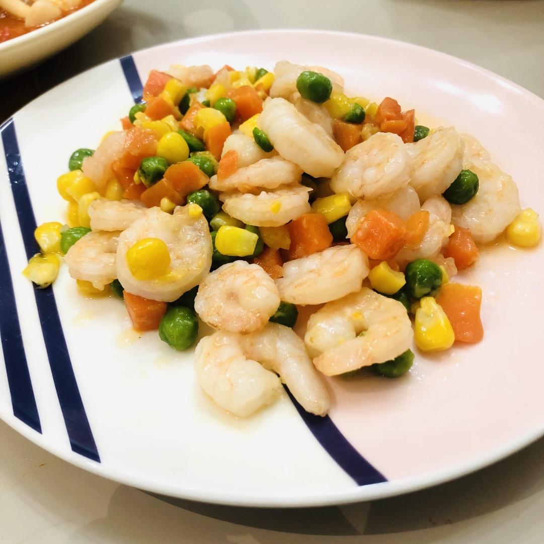 三色炒虾仁