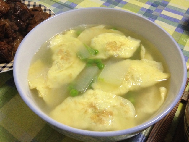肉末蛋饺
