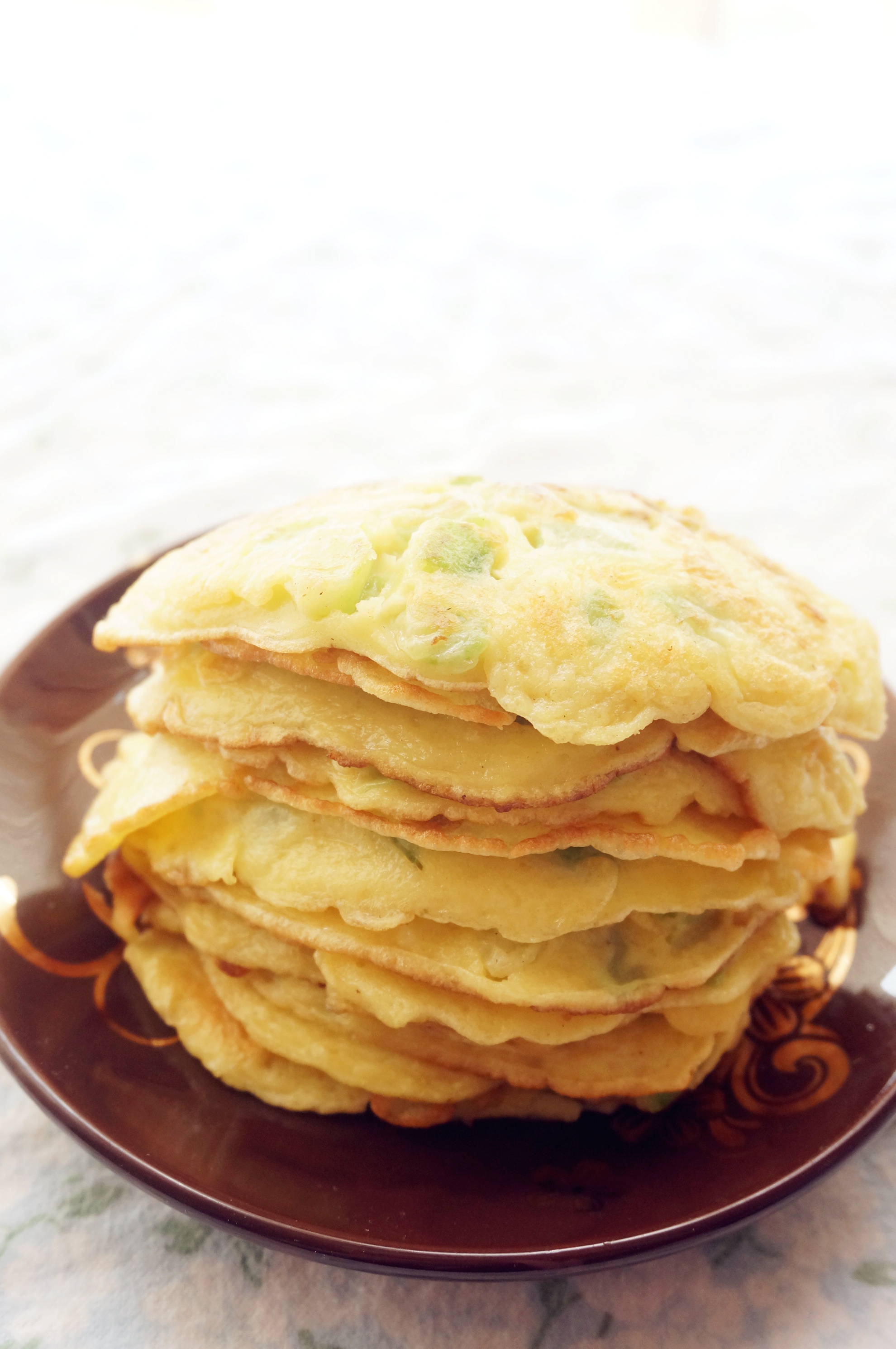 鸡蛋花蒋蒋鸡蛋花做的美味丝瓜饼