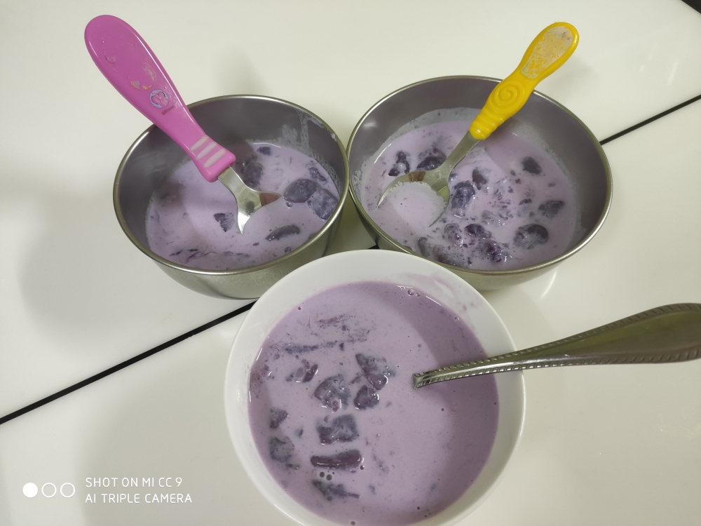 快手紫薯牛奶紫薯圆的做法