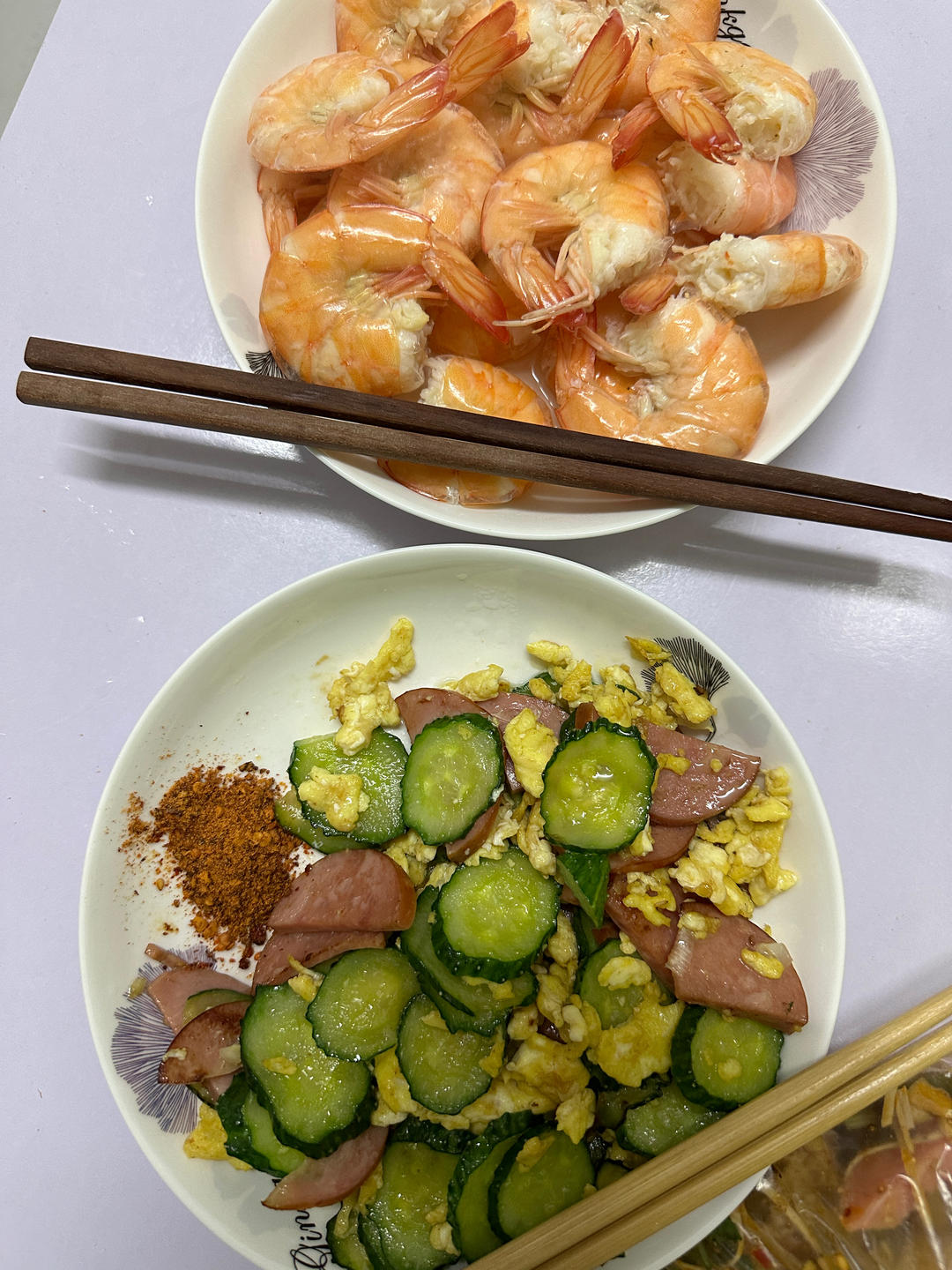 五分钟下饭菜黄瓜火腿炒鸡蛋
