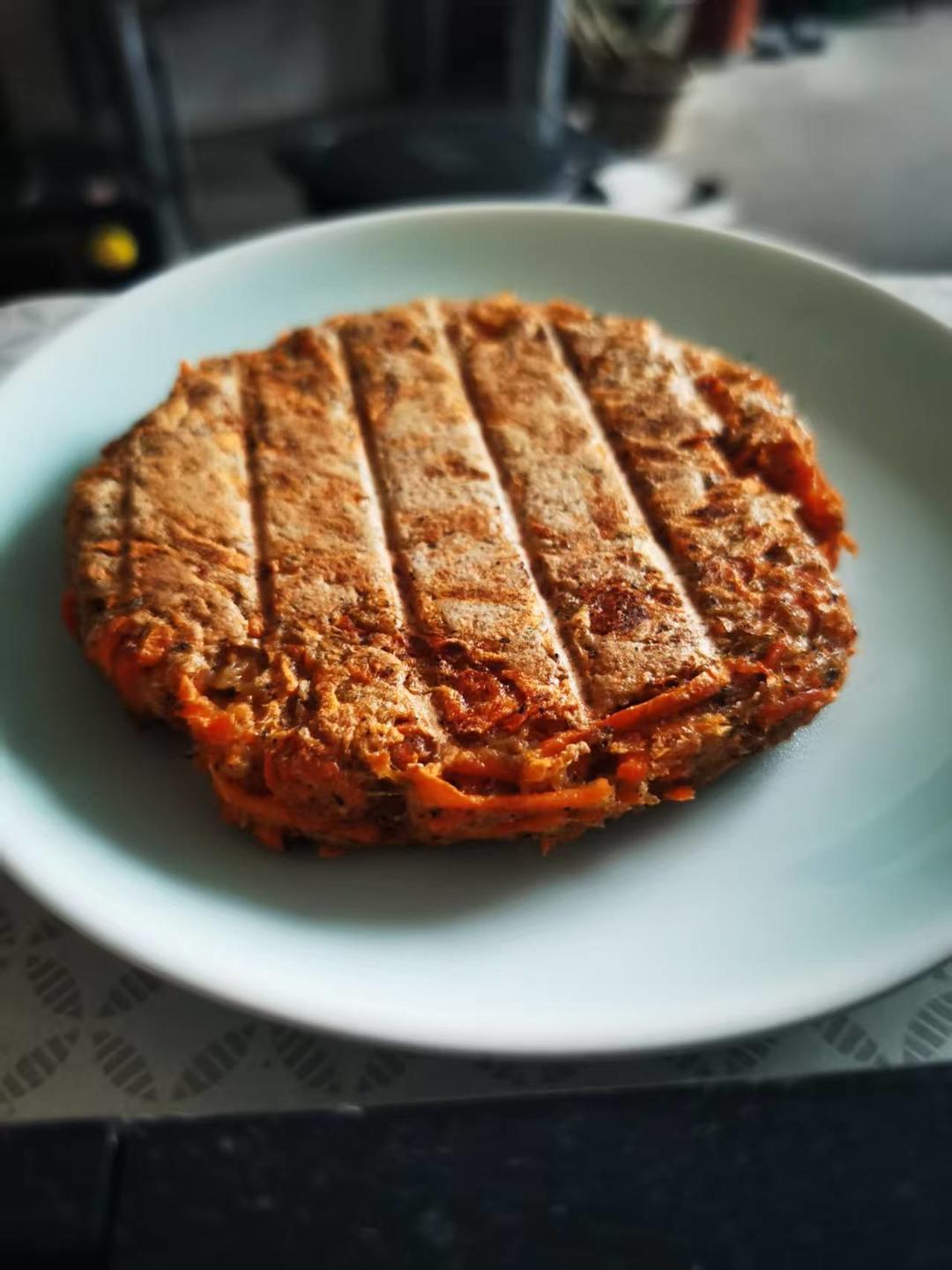 豆渣萝卜饼（吃出来炸萝卜丸子的味道）【无油素食】