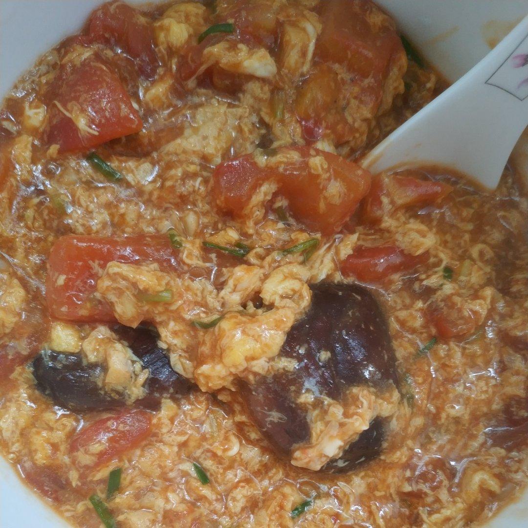 鲜美的香菇番茄鸡蛋羹