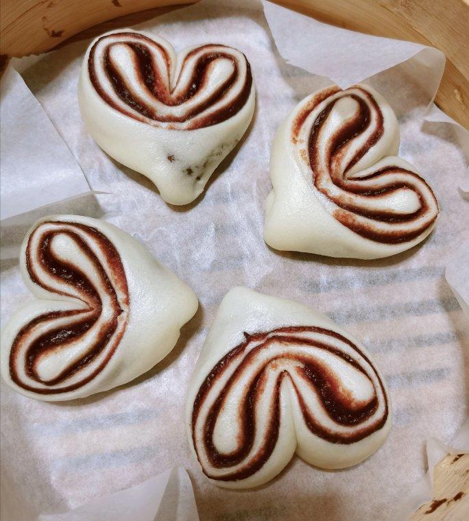 小瑀的厨娘做的好看又好吃的心豆沙包