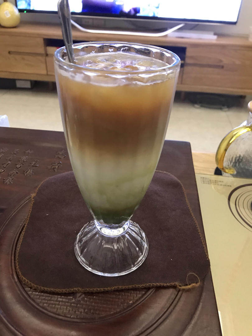 【落日水吧】抹茶拿铁冰咖啡（手冲版）