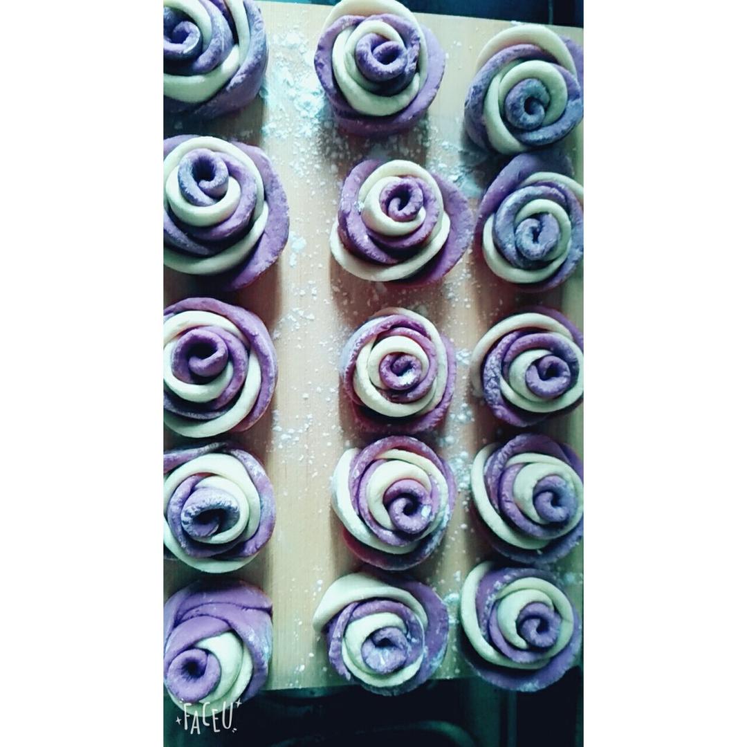 紫薯玫瑰花馒头