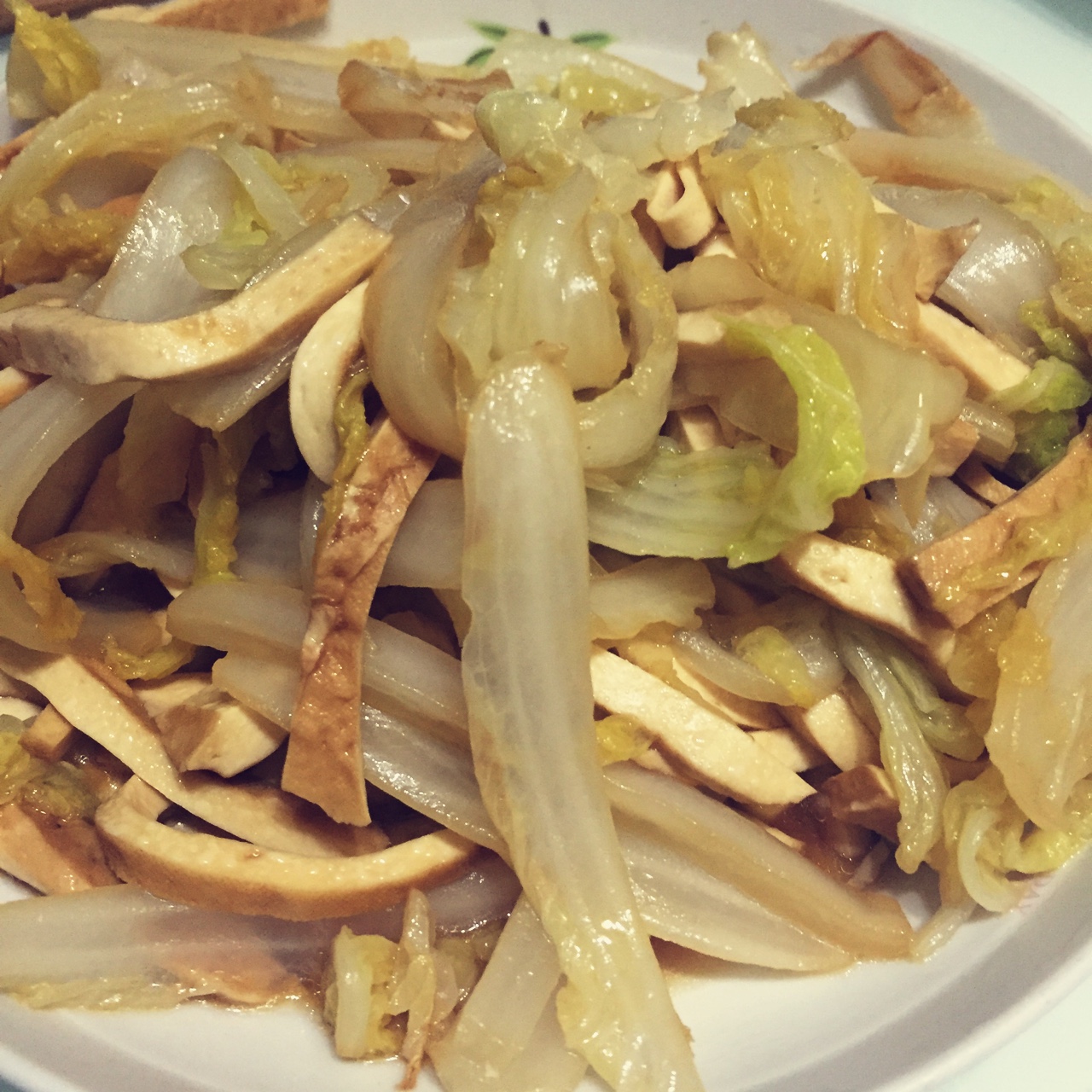 黄芽菜炒豆腐干
