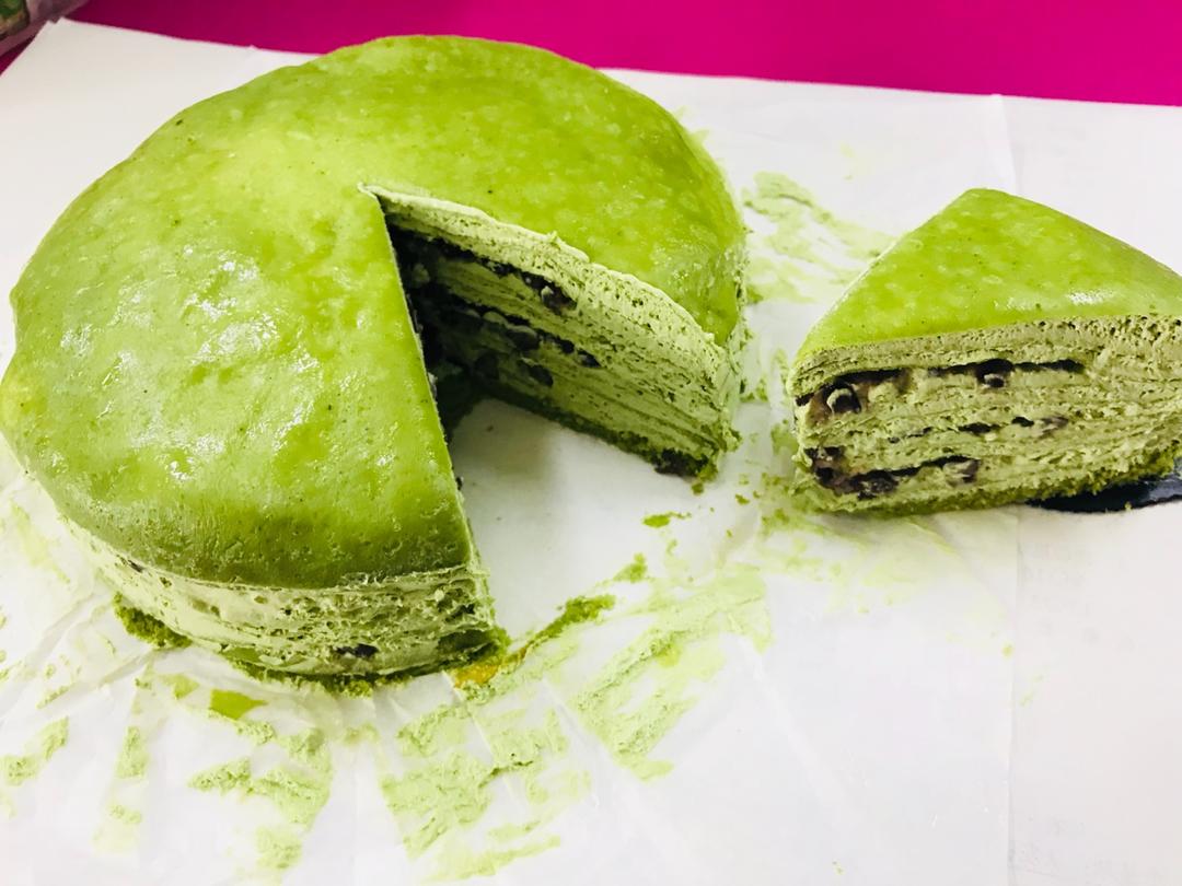 美味的煎蛋糕—抹茶千层蛋糕
