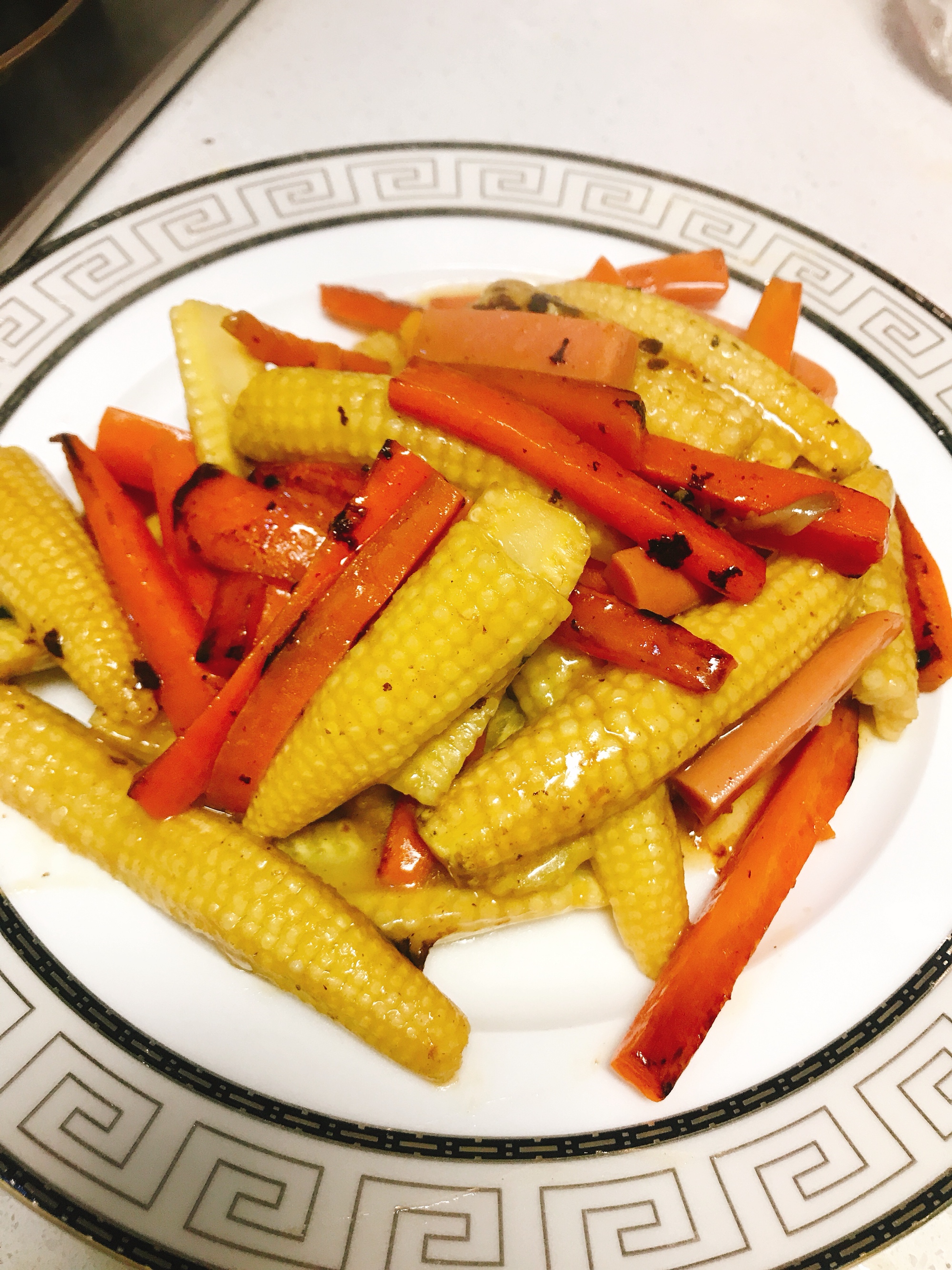 玉米笋炒胡萝卜的做法