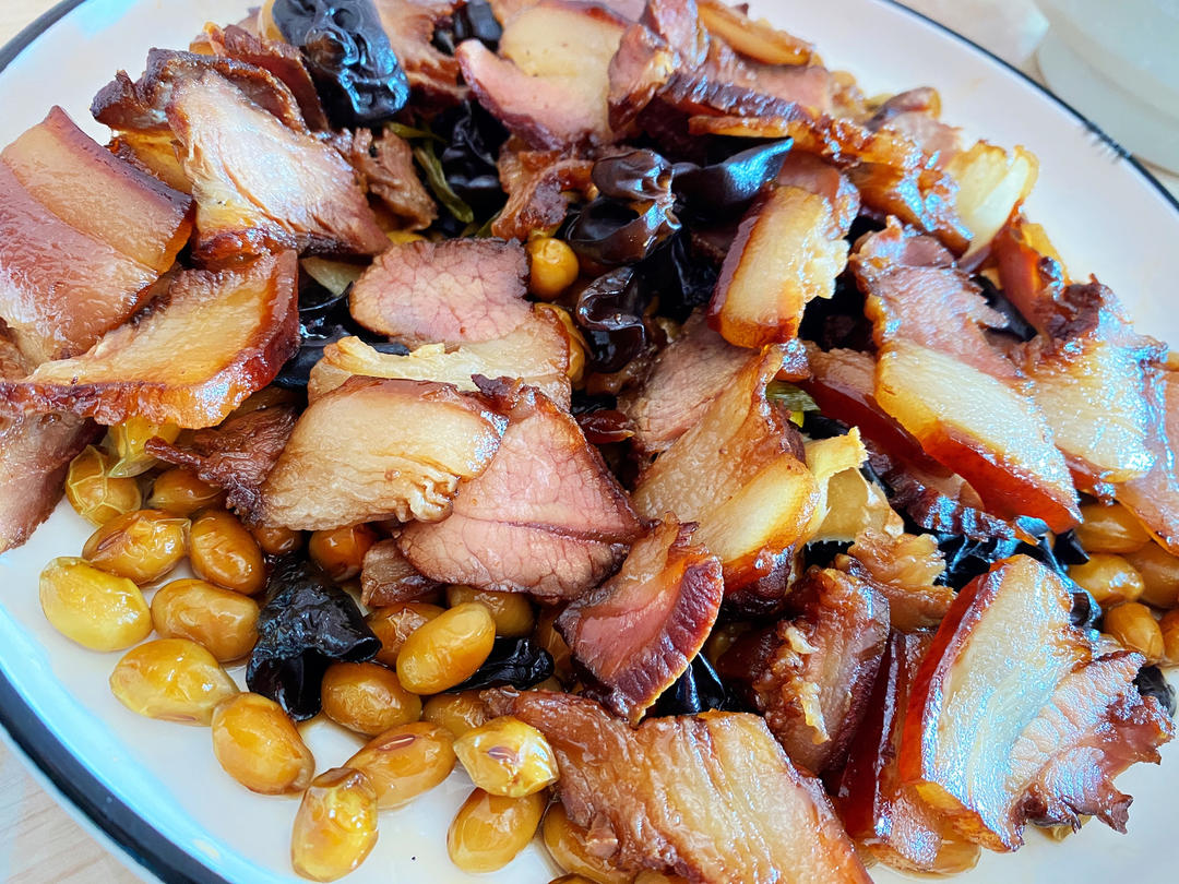 咸肉蒸黄豆